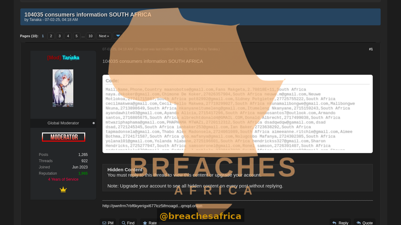 Screenshot of the DarkForums thread