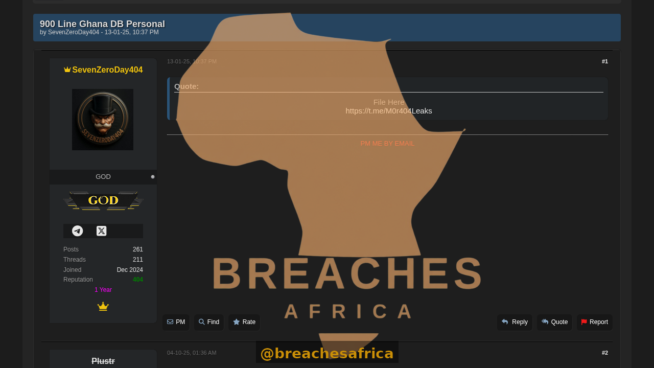 Screenshot of the DarkForums thread