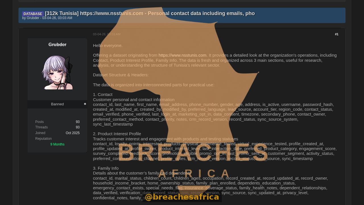 Screenshot of the DarkForums thread