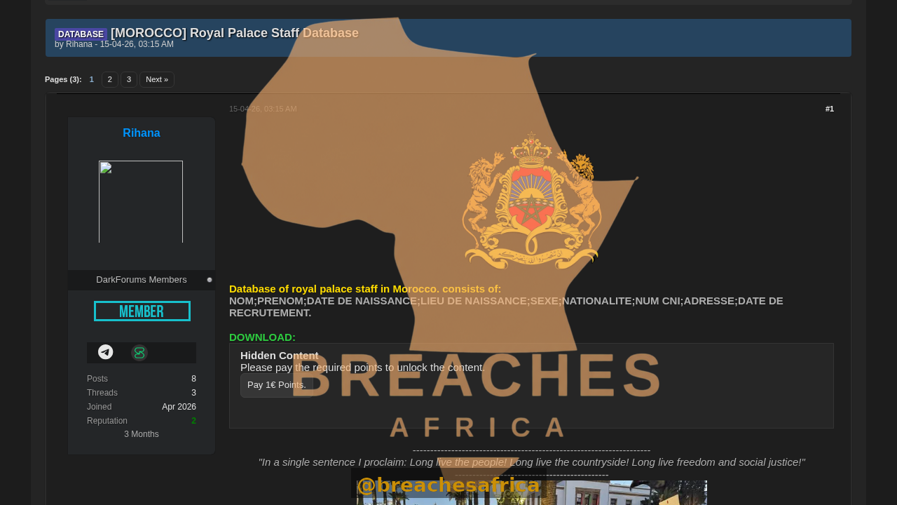 Screenshot of the DarkForums thread