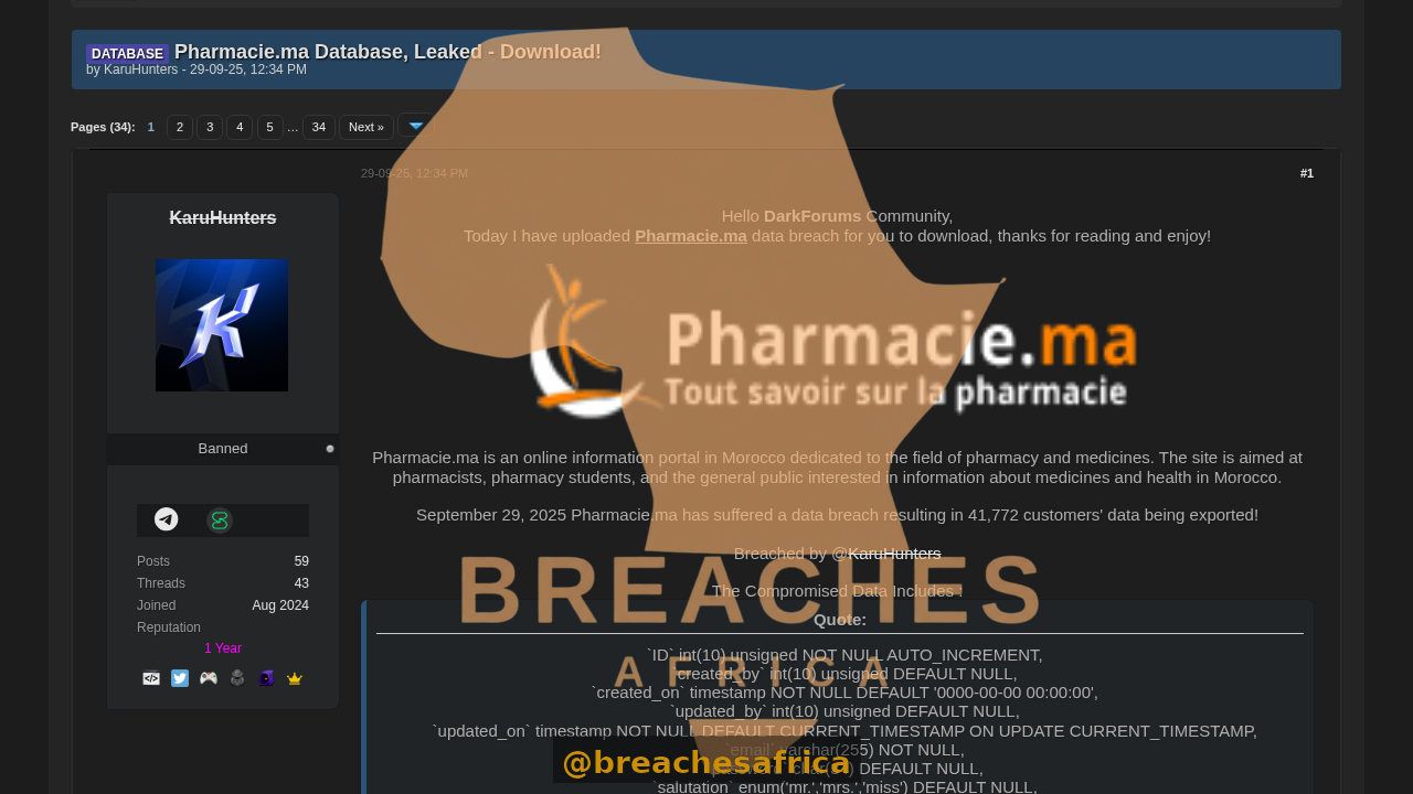 Pharmacie.ma breach thread
