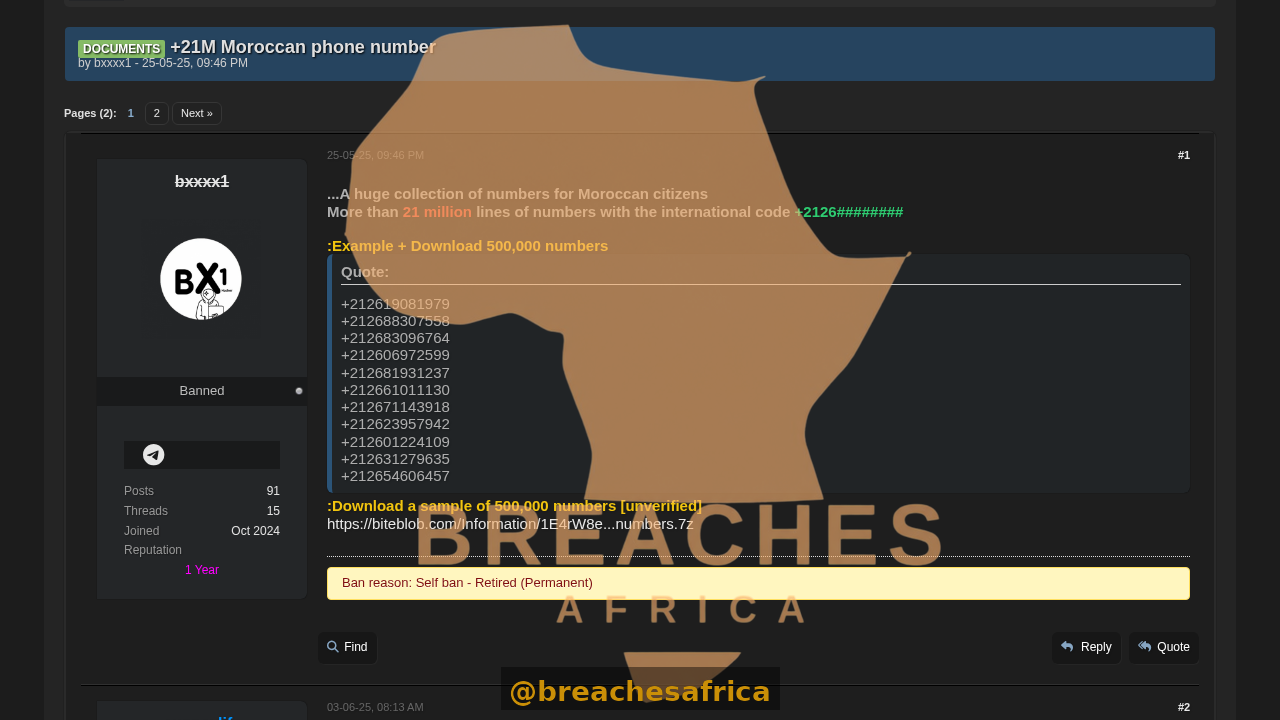 Screenshot of the DarkForums thread