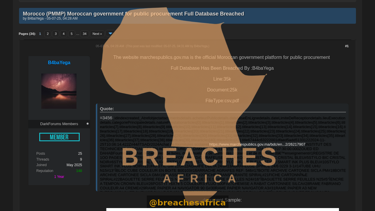 DarkForums thread on the PMMP breach