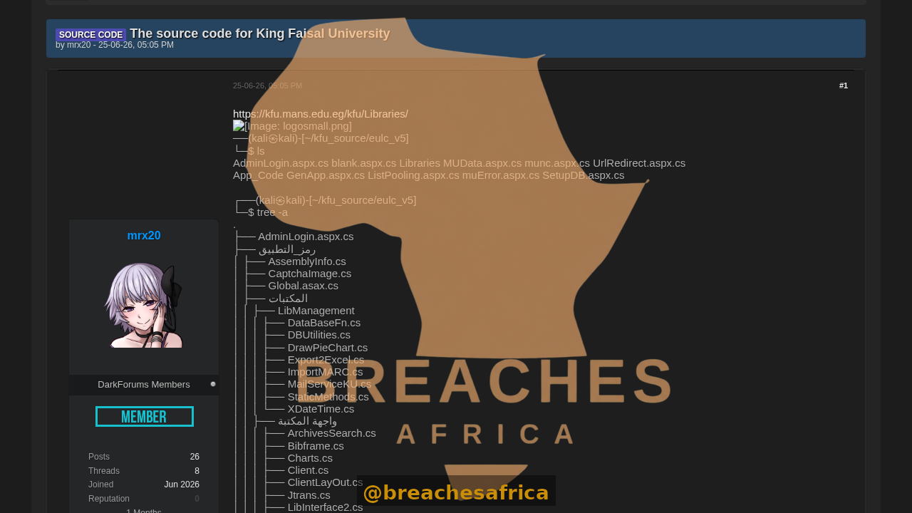 Screenshot of the DarkForums thread