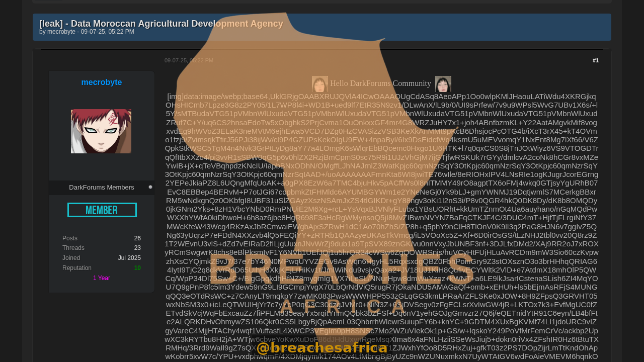 Screenshot of the DarkForums thread