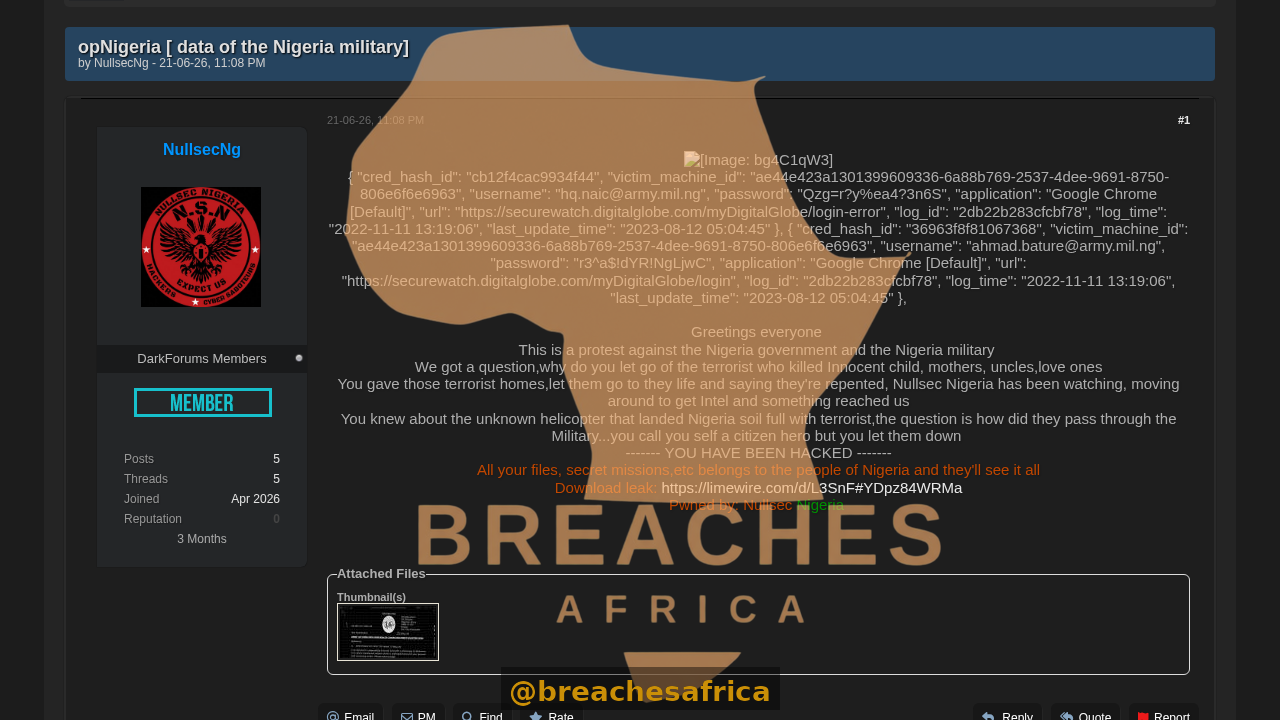 DarkForums thread opNigeria