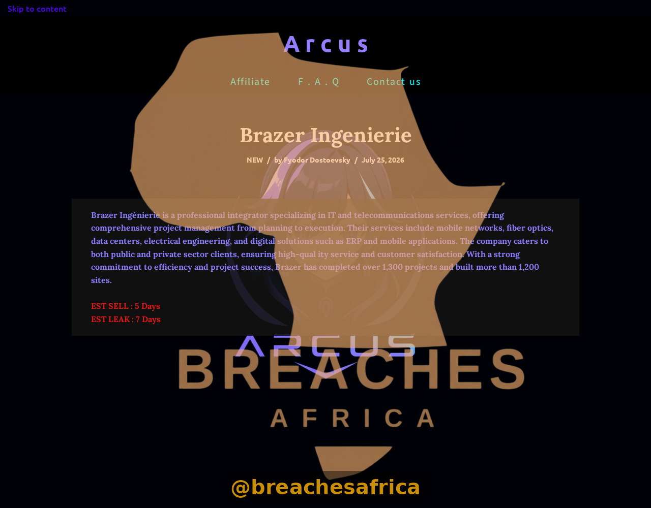 Brazer Ingenierie leak site listing