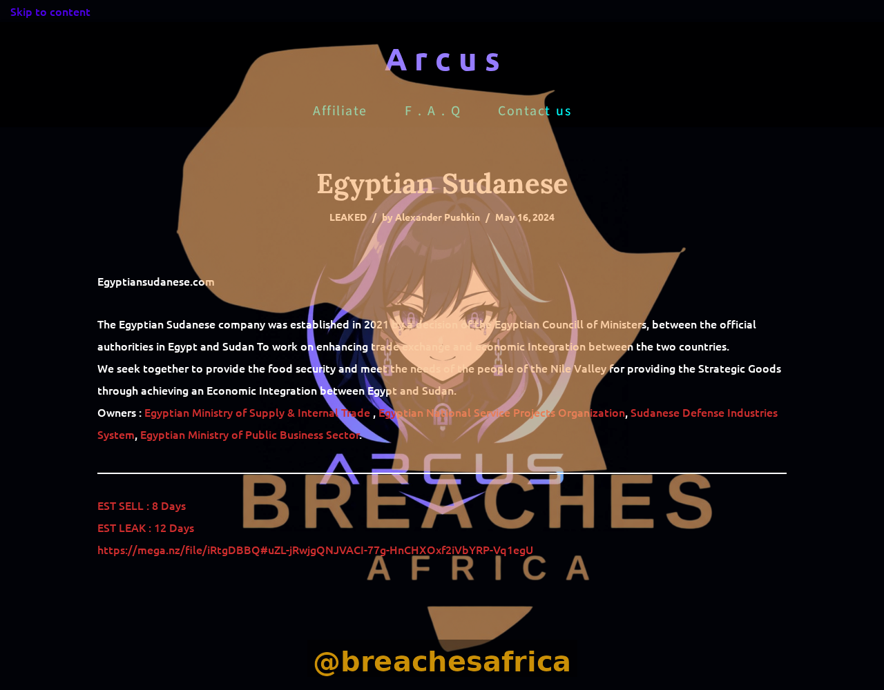 Leak site listing for Egyptian Sudanese