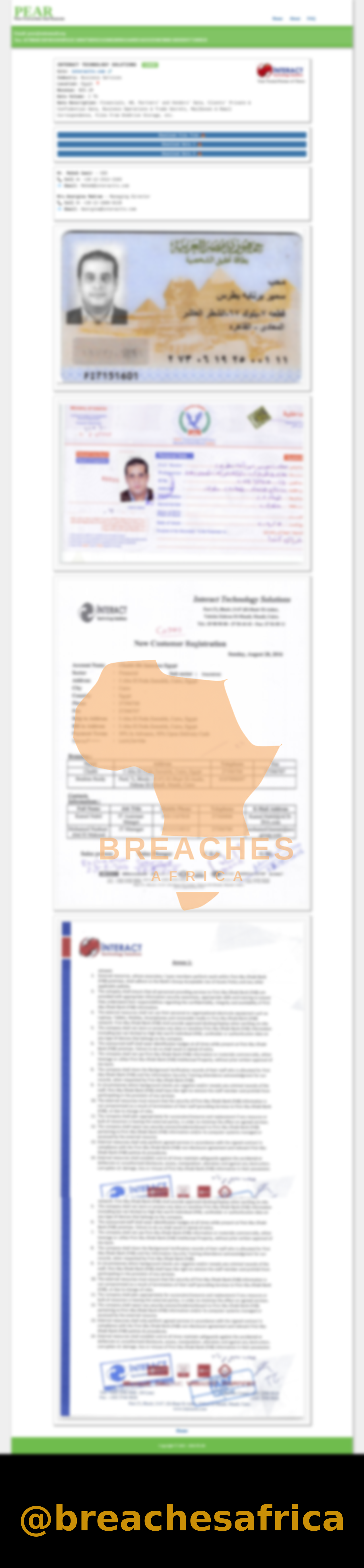 Screenshot of the Pear ransomware listing for Interact Technology Solutions