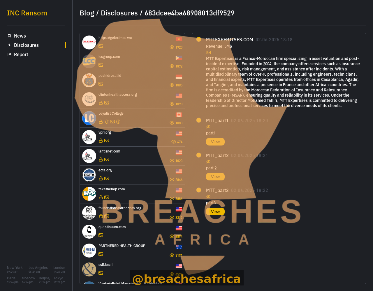 MTT Expertises leak listing