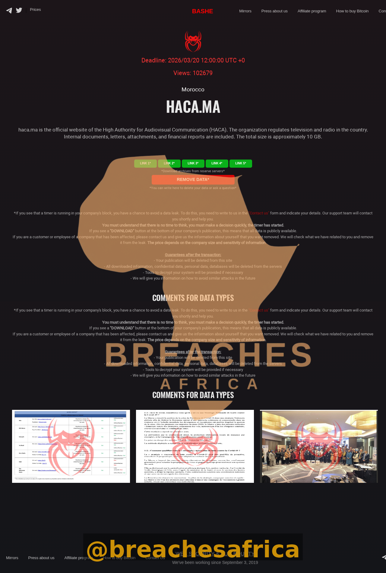 HACA leak listing