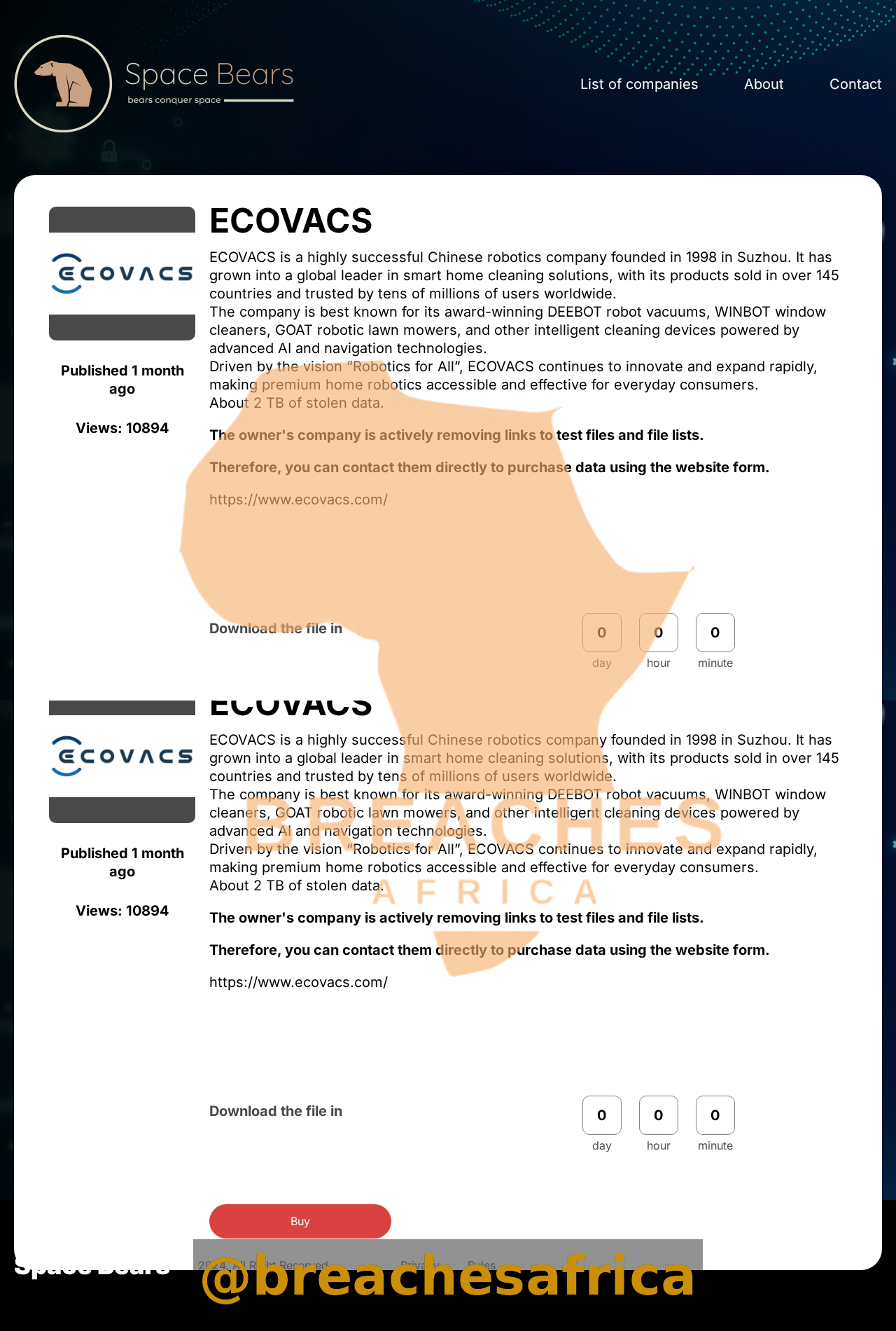 Inaya Clinique leak listing